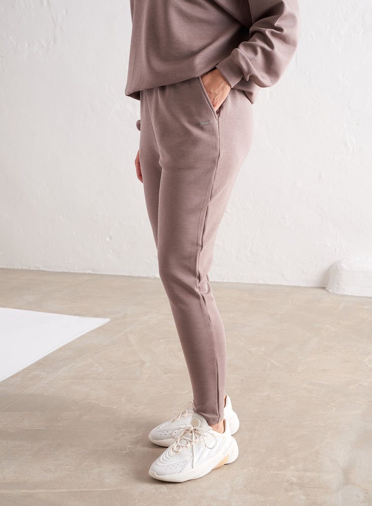 Light Grey Melange Straight Fit Sweatpants – AIM'N
